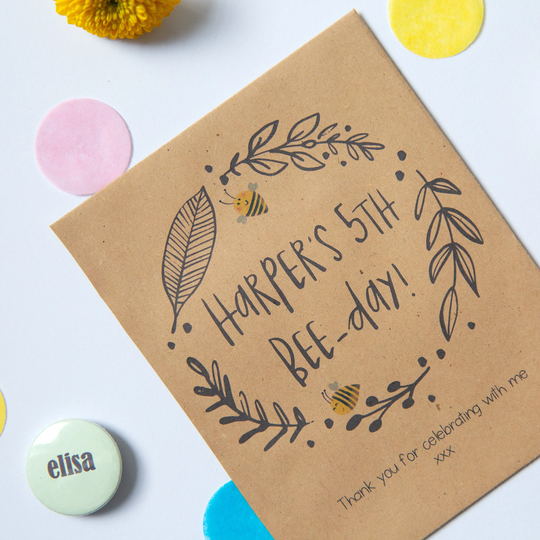 10 Wildflower Seed Packet Birthday Party Favours
