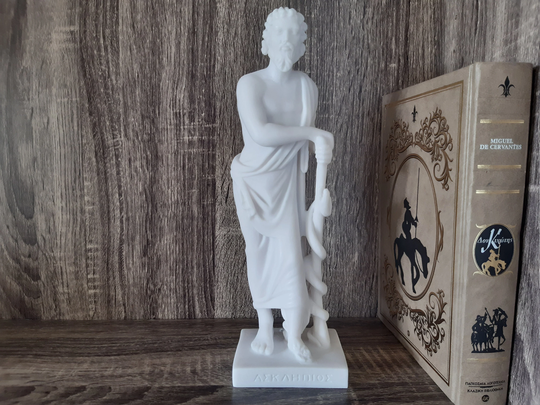 Asclepius Statue Greek Roman Mythology God Made Of Alabaster Sculpture
