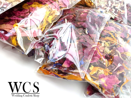 Biodegradable Confetti Envelopes- 100% Natural Wedding Packets, Decor, Ecofriendly Boho - Pick Your Confetti