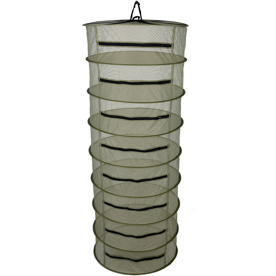 Black Zipper Drying Net 8 Tier Hanging Basket for Drying Vegetables Herbs