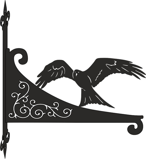 Red Kite Ornamental Scroll Hanging Bracket