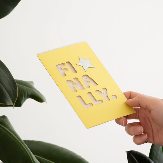 Finally Seed Paper Card, Eco Laser Cut Card