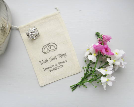 Personalized Wedding Ring Bag, Gift For Her, Day Holder, Jewelry With This