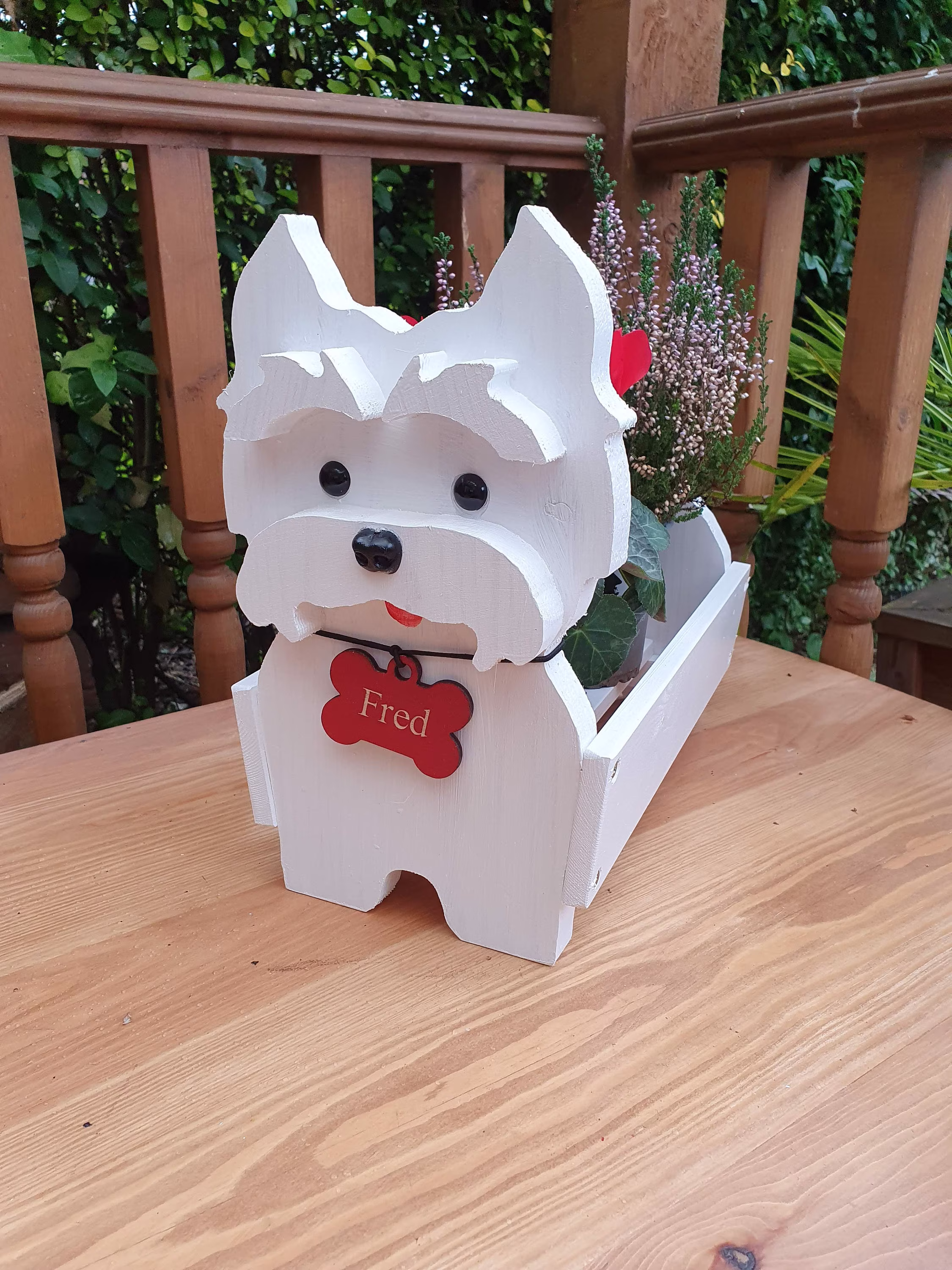 Westie Wooden Pet Planter - Birthday Gift Dog