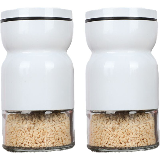 Stainless Steel Glass Seasoning Bottle Seasoning Jar Home Kitchen Cooking Bottle Pepper White
