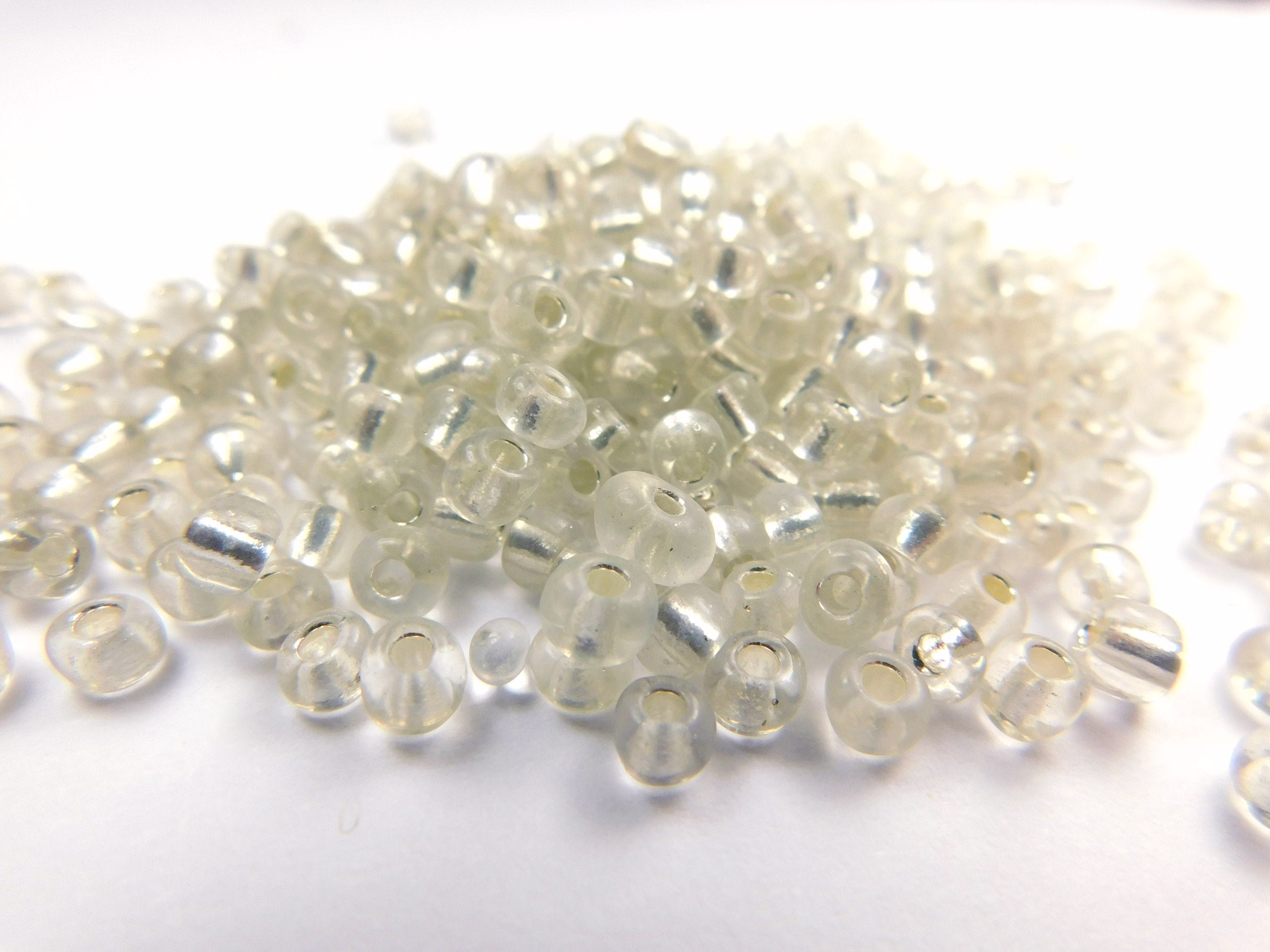 6/0 Seed Beads - Silver Lined Clear Glass Jewelry Supplies Making
