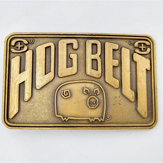 Hog Belt Buckle Vintage Pig Veterinarian Medicine Vet Charles City Iowa