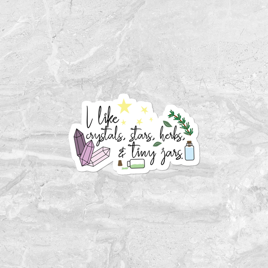 Crystals - Herbs Witchcraft Wicca Pagan Die Cut Sticker Planner Vinyl Laptop Single