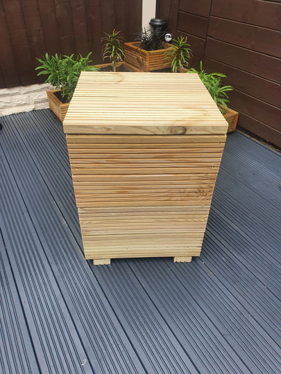 Garden Storage Box Decking Wood Treated Indoor Or Outdoors