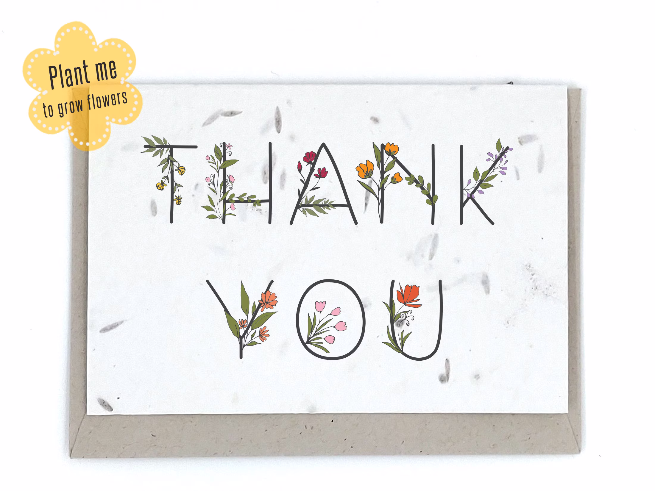 Plantable Seed Card, Thank You | Eco-Friendly, Biodegradable, Wildflowers