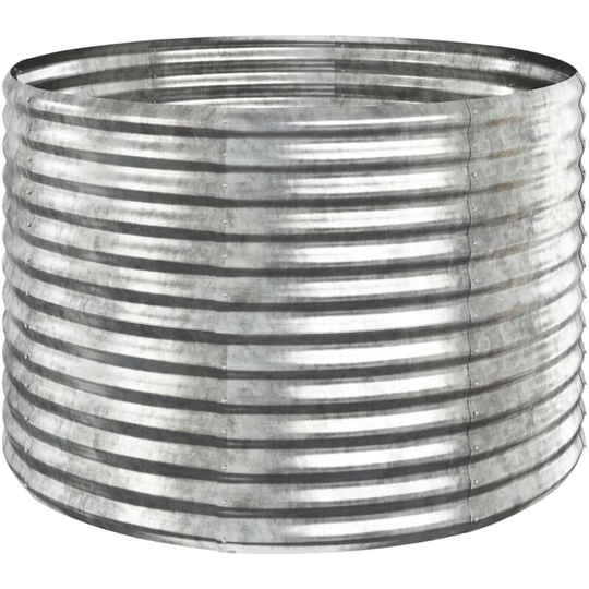 Garden Planter Powder-coated Steel 100x100x68 cm Silver Vidaxl Silver