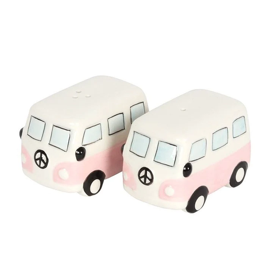 Pink Camper Van Salt & Pepper Ceramic Shaker Gift Set