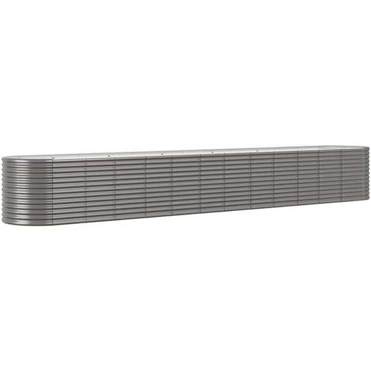 Garden Planter Powder-coated Steel 512x80x68 cm Grey Vidaxl Grey