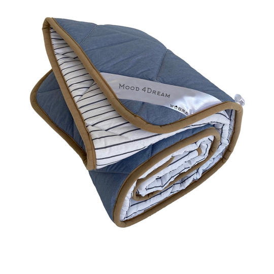 All Season Comforter 100% Merino Wool Filled | Blue & White Double Sided Blanket Ideal Microclimate