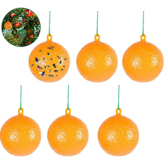 10 Pack Fruit Fly Traps, Fly Traps, Hanging Balls, Sticky Traps, Waterproof Insect Repellents for Garden, Plants, Flowers, Fruit Protection (Yellow)