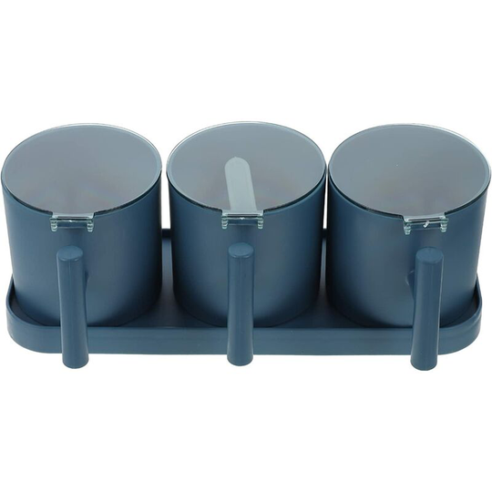 Readcly - 1 Set Seasoning Box Plastic Spice Jar Spice Jars Spice Box Serve Set Kitchen Storage Container Condiment Condimeters with Tray