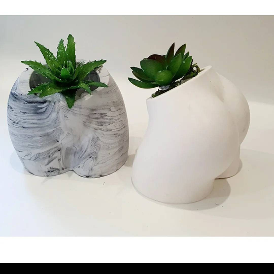 Bum Planter, Indoor Planters, Womans Booty Small Plant Pots, White Pot, Marbled Home Decor, Accessories, Pots