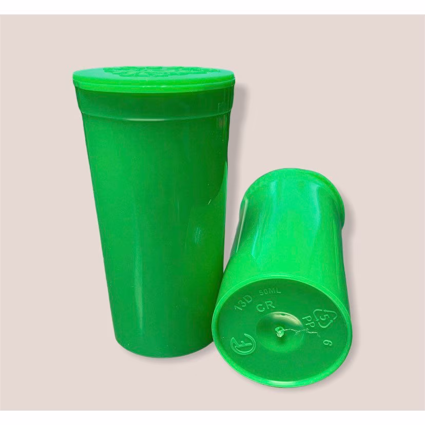 Pop Top Dram Bottles | Green Packaging Supplies, Dry Herb Containers, Smell Proof Container, 2 Grams Per Bottle