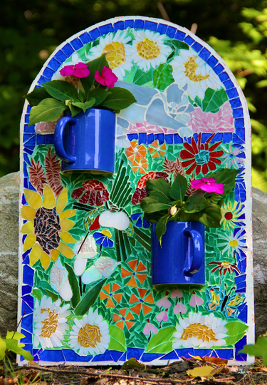 Sleeping Cat Mosaic Planter