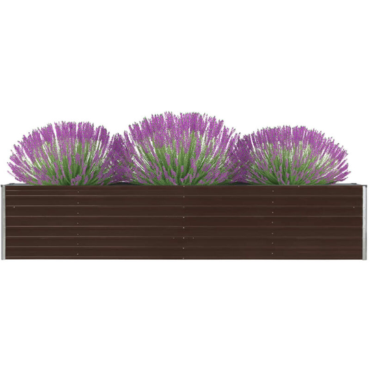 Asupermall - Garden Planter Galvanised Steel 320x40x45 cm Brown