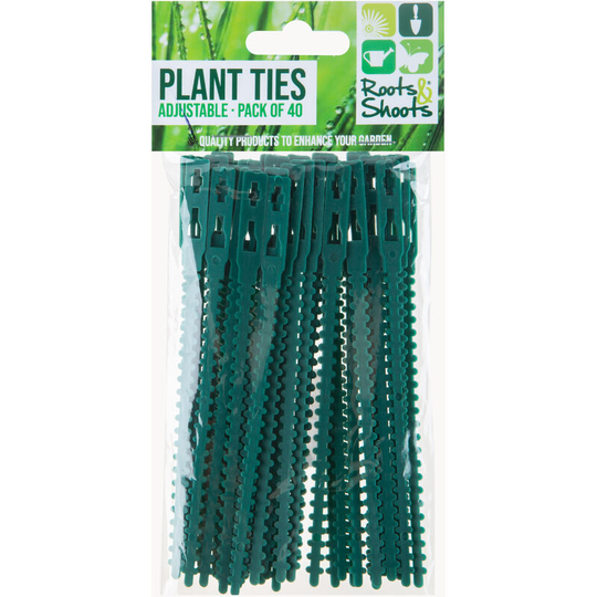 Vfm E-store - Adjustable Garden Plant Ties (40 Pack) - Roots & Shoots