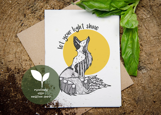 Let Your Light Shine Card, Plantable Seed Sustainable Biodegradable Eco Friendly Encouraging Motivation Card