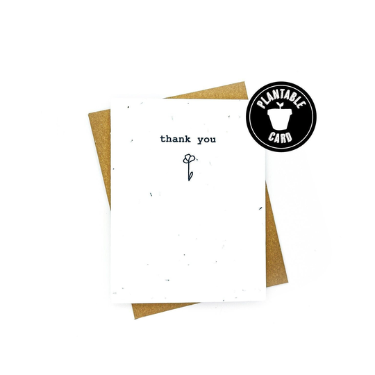 Wildflower Seed Paper Card, Thank You Card With Poppy Flower, Eco-Friendly Note, Gift, Thanks, Just Saying Thanks