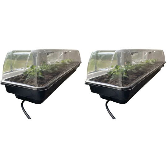 Selections - Set of 2 Jumbo Electric Heated Windowsill Plant & Seed Propagators (80cm)