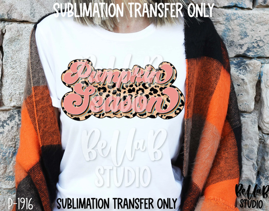 Retro Pumpkin Season Sublimation Transfer, Autumn, Leopard, Cheetah, Ready To Press, Heat Press Print