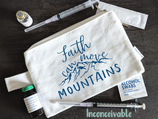 Faith Can Move Mountains >> God Shots 1 in 8 Ttc Infertility Journey Pregnancy Ivf Bag Iui On The Go Medicine