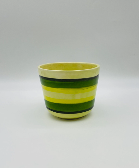 California Usa Striped Pottery Planter/Vintage Ceramic Planter
