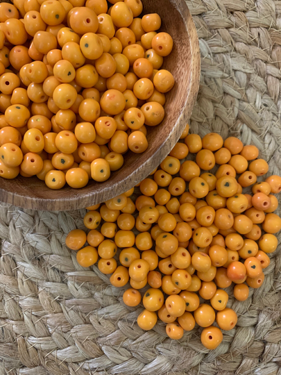 Marigold Yellow Acai Seeds, Colombian Jewelry Making, Supplies, Craft Pack Of 100 Seeds