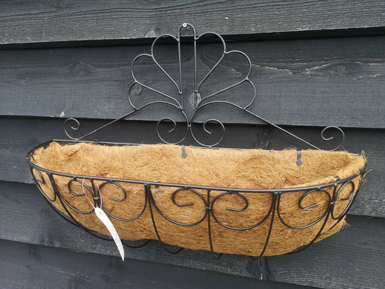 Large Metal Wall Planter Flower Pot Vintage Look Home & Garden Fence Black