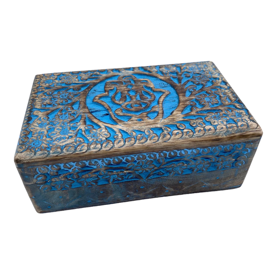 Hamsa Wooden Handicraft Storage Box, Blessing Hand Jewelry Box, Trinkets, Tarot Box, Crystal Box, Altar Storage, Unique Box, Goodluck Box