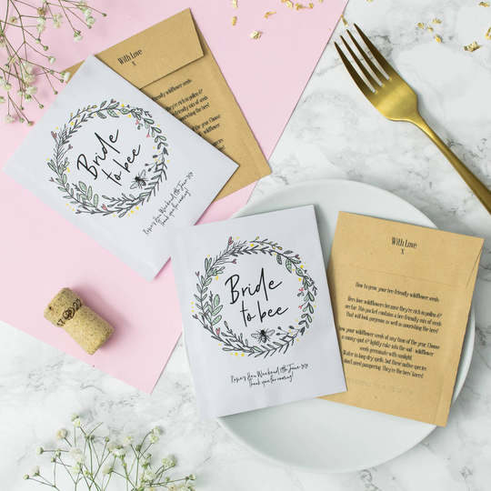 10 'Bride To Bee' Hen Party Seed Packet Favours