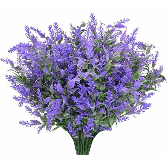 Artificial Flowers 10 Pieces Outdoor Bouquet Flower Fake Flower Decoration uv Resistant Greenery Shrub Plants Indoor Outdoor Hanging Planters Home