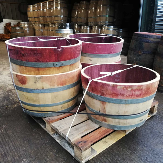 Wine Barrel Garden Planters | Multiple Size Options - From Oak Barrels