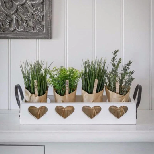 White Heart Wooden Trug, Garden Gift, Birthday Gift