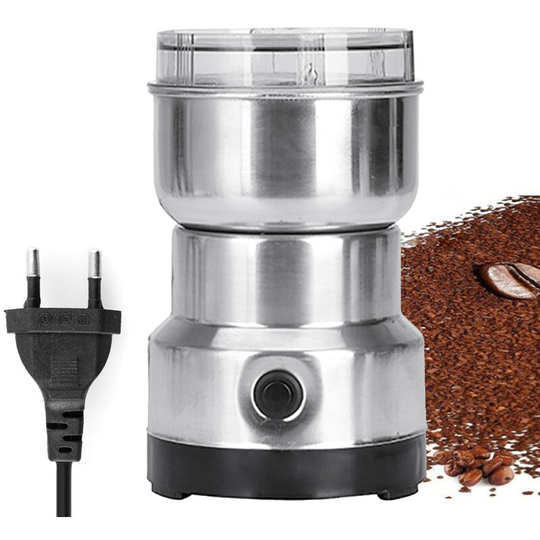 Multifunction Smash Machine Electric Cereals Grain Grinder Mill Spice Herbs Pulverizer Grinding Machine Tool, Silver - Silver