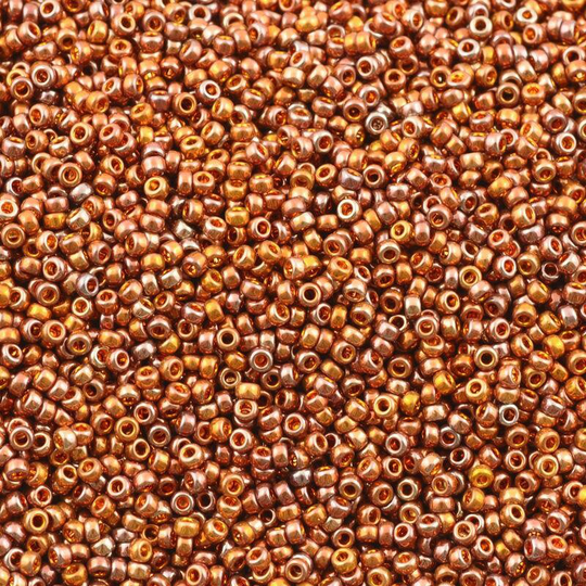 Seed Beads-15/0 Round-1984 Red Gold Iris-Miyuki-7 Grams