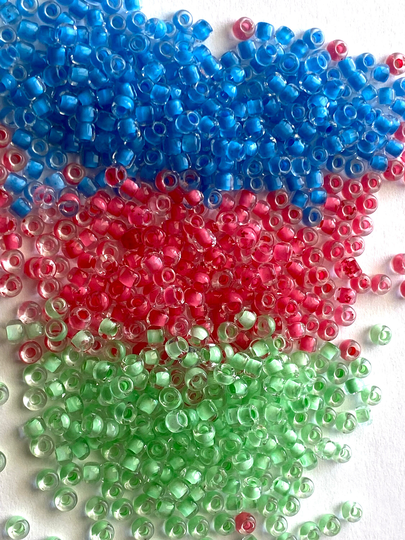 Vibrant Seed Bead Set, Inside Colour Seed Beads, Size 8 Glass Gift For Teen, Dyi Craft, Jewelry Beads