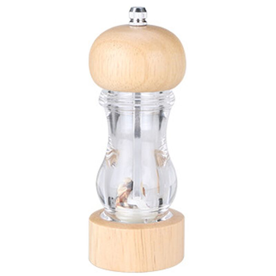 Fvbjd - Acrylic Salt and Pepper Grinder , Manual Pepper Grinder- Wooden Shakers with Adjustable Ceramic Core JD-MP010 carbon steel grinding core