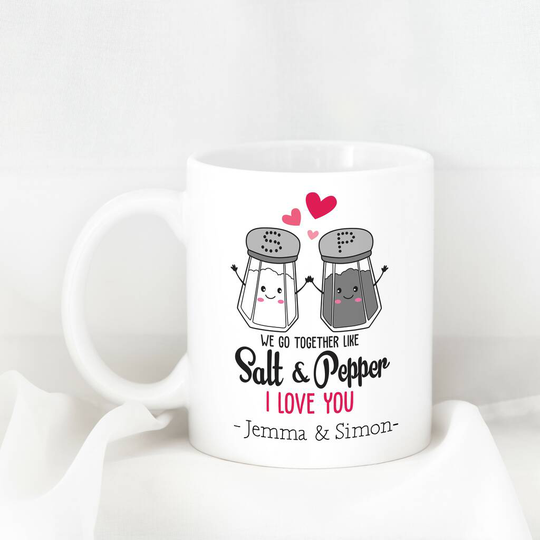 Personalised We Go Together Like Salt And Pepper Mug