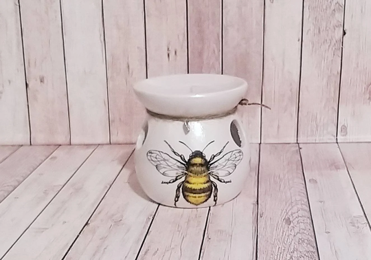 Bees Decoupaged Wax Burner, Bumble Bee Design, Decor, Warmer, Oil Candle, Gifts For Her, Thankyou Gift