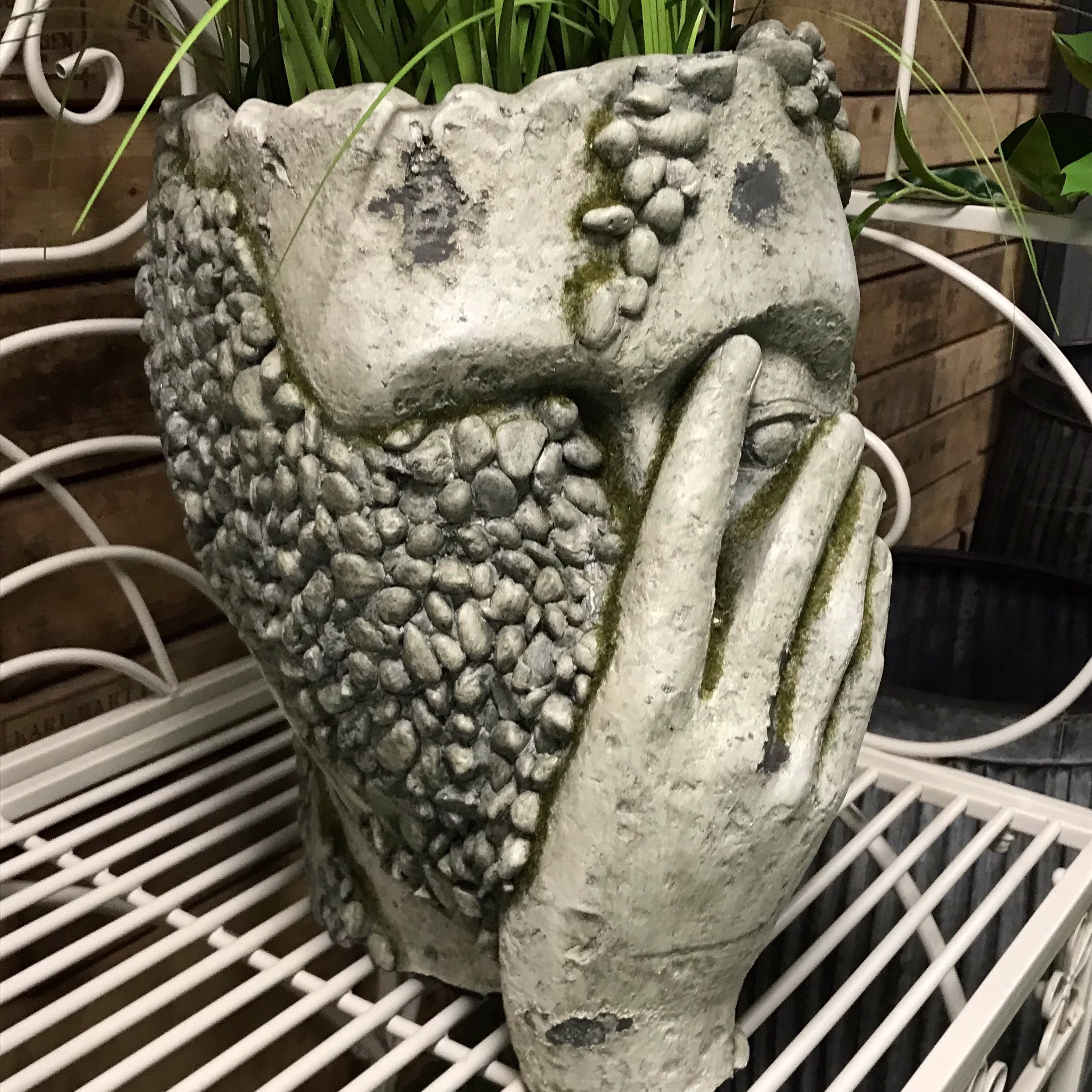 Large Garden Planter Lady Face Plant Pot Outdoor Patio Flower Display 6535
