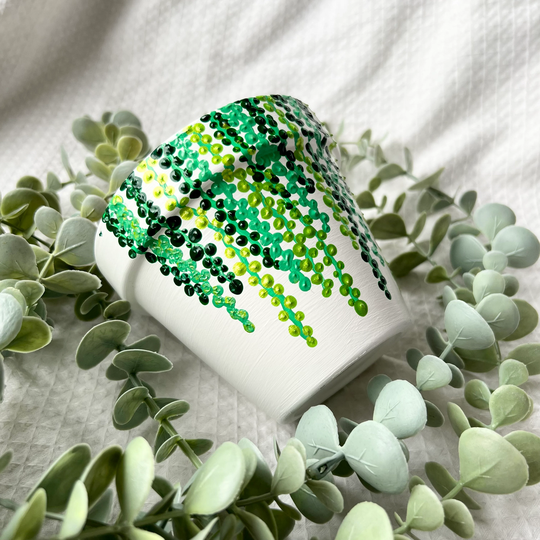 Hand Painted String Of Pearls Plant Pot