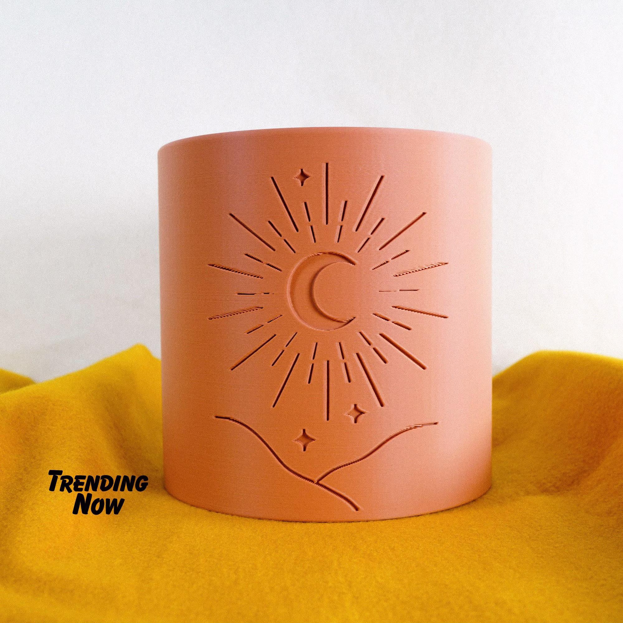 Moon Planter, 3D Printed Planter With Drainage, Shelf Decor, Cylinder Unique Gifts For Plant Lover, Houseplant Pot