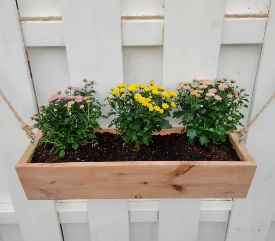 Hanging Cedar Flower Boxes, Hardware Included