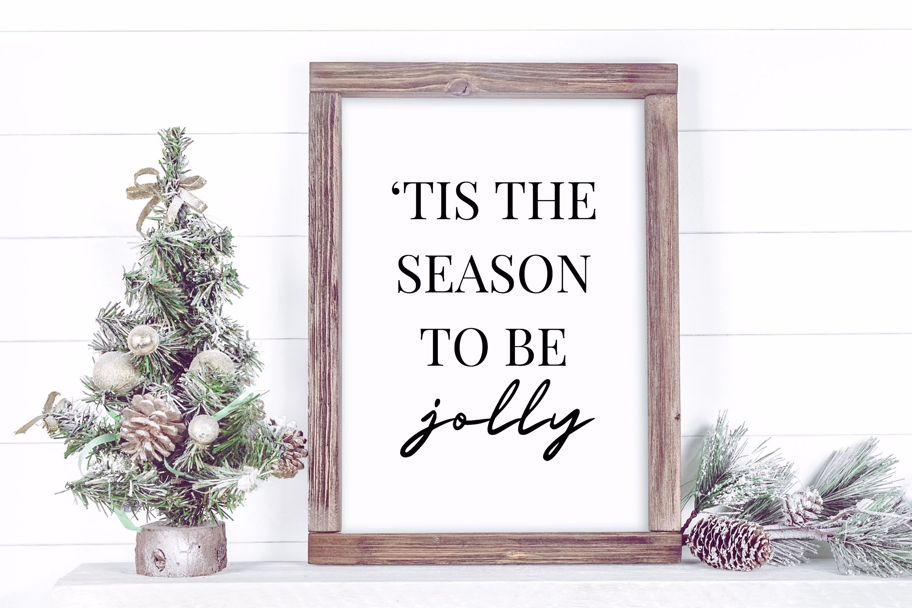 Tis The Season To Be Jolly Christmas Print | Carols Songs Art Prints Wall Xmas Decor