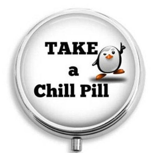 Pill Box, Container, Case, Holder, Medicine Box, "Take A Chill Pill